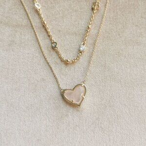 Alicia Bonnie In Love Gold Rose Quartz Necklace New